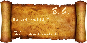 Beregh Odiló névjegykártya